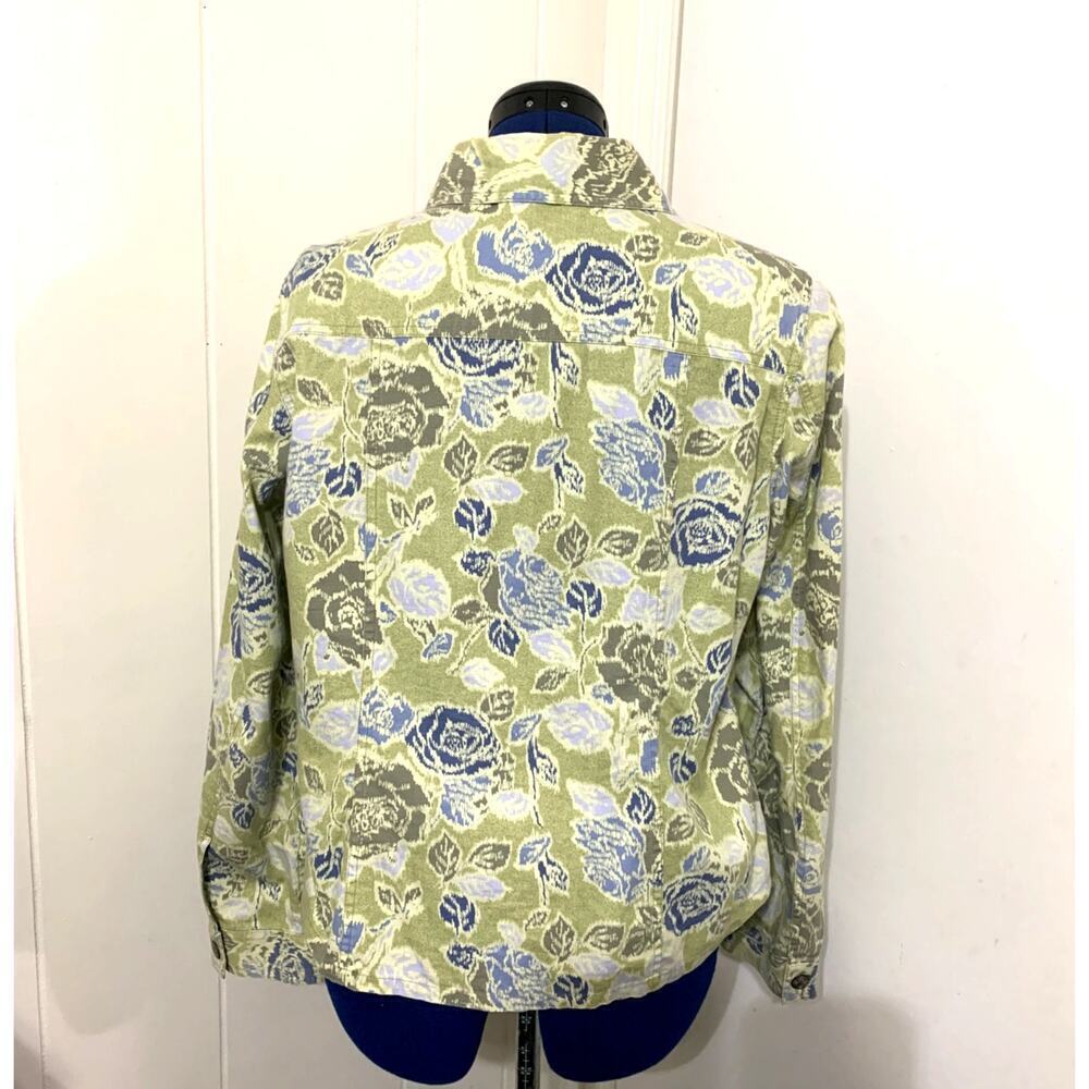 So Blue Sigrid Olsen Shacket Women's 14 Floral 100% Cotton Feminine Casual - Picture 3 of 8